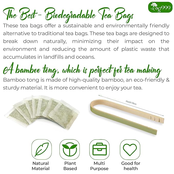 TOG999, Premium Tea Bags, 100% Natural & Pure, Loose Leaf Herbal Tea. No Sugar, No Gluten, Vegan. (60 Bags, Plantain Tea) - Bloomnest