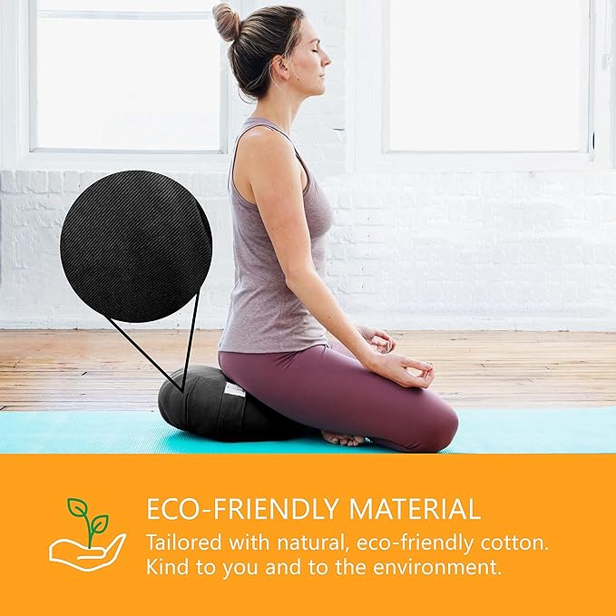 Meditation Cushion Sol Living Yoga Floor Pillow 100% Cotton Floor Cushion Removable Cover Firm Comfort Yoga Floor Cushion Seating for Adults Machine Washable Zafu Meditation Pillow Pouf Bolster Pillow