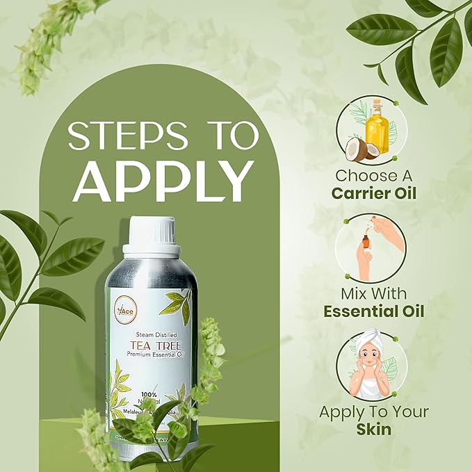 My Ace Tea Tree Essential Oil – 100% Pure & Natural, Premium Therapeutic Grade Oil for Face, Skin, Hair, Scalp, Diffuser & Aromatherapy – 16 fl oz with Dropper MyAce