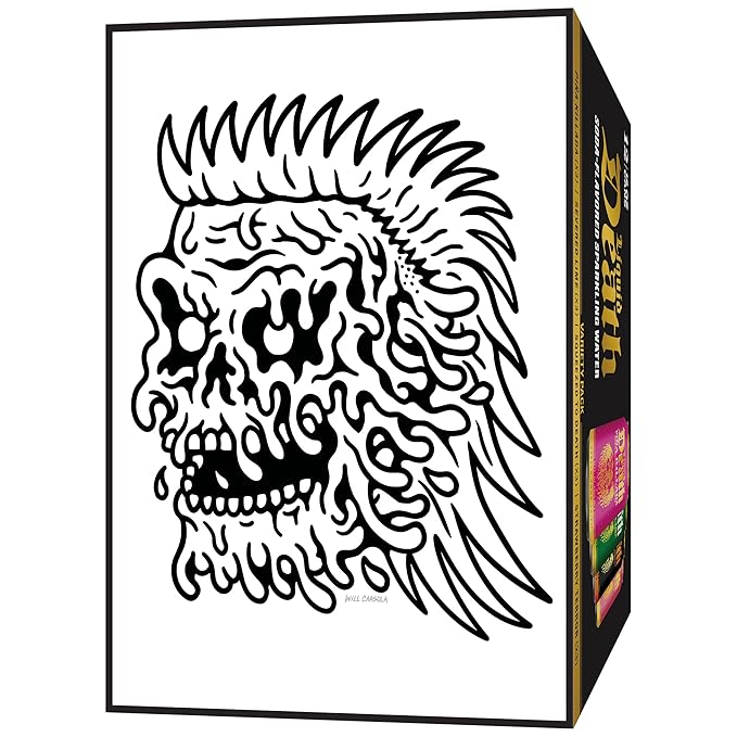 Liquid Death Soda-Flavored Sparkling Water - Modern Variety, Less Sugar*, Huge Flavor, No Caffeine, No Artificial Sweeteners, 4 Flavors: Lime, Orange, Strawberry, Piña Killada 12 Fl Oz (Pack of 12) - Bloomnest
