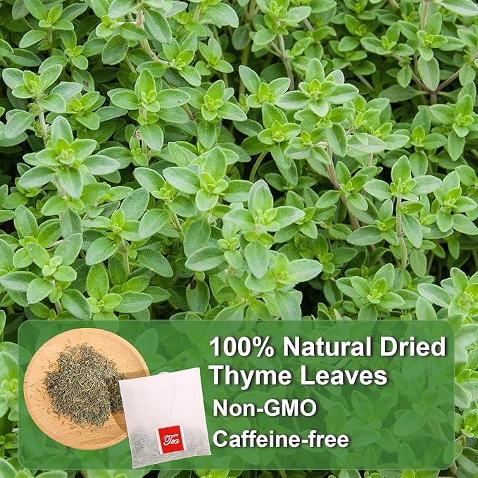 FullChea - Thyme Tea Bags, 40 Teabags - Premium Thyme Leaves - Non-GMO - Caffeine-free, Promote Overall Health, Support Digestion - Bloomnest
