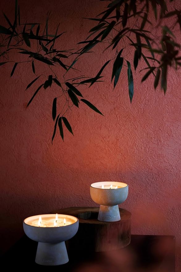 BLUEME Romance - Oakmoss & Sandalwood, Luxury Candle w/Essential Oils, 6 Wick, Hand-Poured Soy, Cotton Wick, Ceramic - Bloomnest