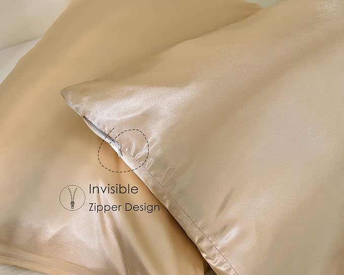 YANIBEST Satin Pillowcase for Hair and Skin Care Silk Pillowcase 2 Pack Standard 20inch X26'' Size Pillow Cases Set of 2 -Satin Cooling Pillow Covers with Hidden Zipper Floral Print - Bloomnest
