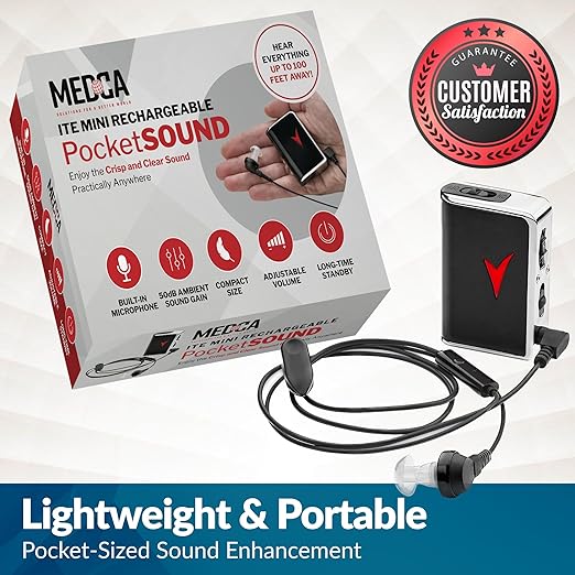Personal Sound Amplifier - Personal Audio Amplifier Device and Voice Enhancer Device for Sound Gain of 50dB, Up to 100 Feet Away, Pocket Hearing Devices - Bloomnest