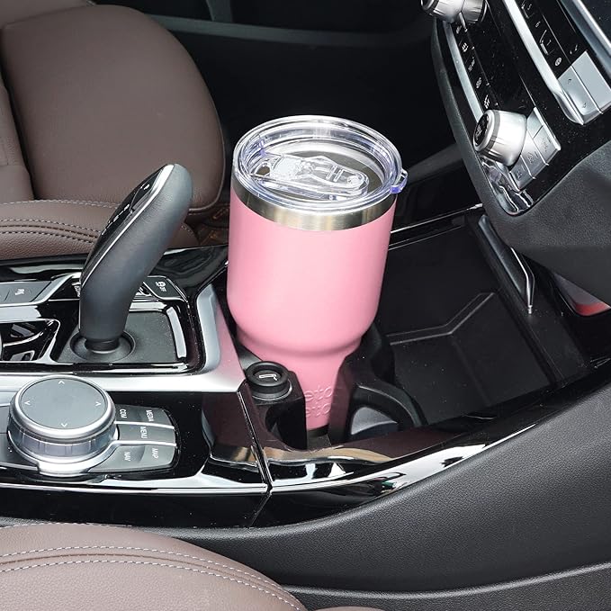 WETOWETO 30oz Tumbler, Stainless Steel Vacuum Insulated Water Coffee Tumbler Cup, Double Wall Powder Coated Spill-Proof Travel Mug Thermal Cup for Home Outdoor (Ice Pink, 1 Pack)