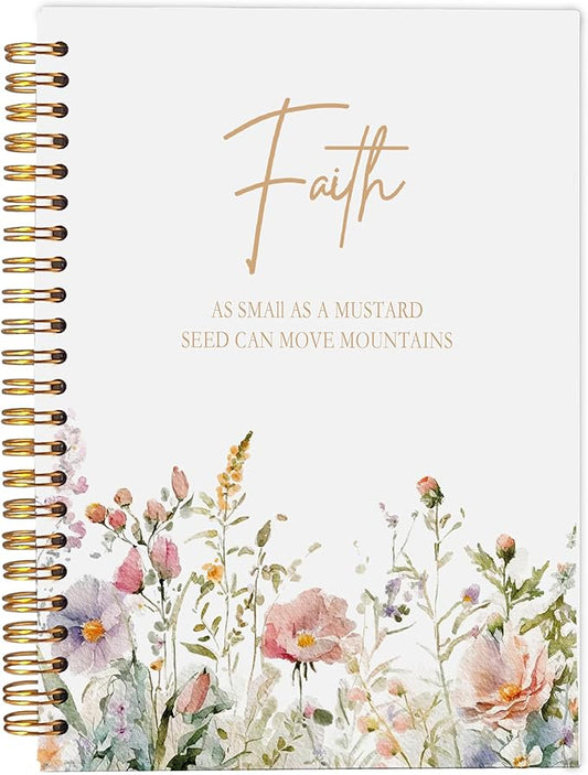 Faith Can Move Mountains Christian Notebook Journal - Inspirational Christian Gifts for Women, Bible Journal Notebooks for Note Taking, Bible Journaling Notebook, Spiral Notebook 5.5x8.3 - Bloomnest