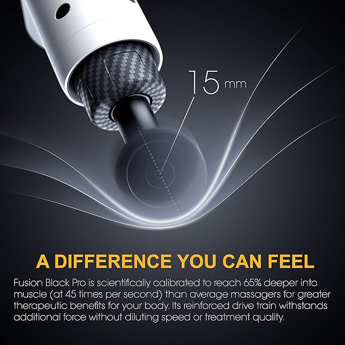 Fusion Black Pro Deep Tissue Massage Gun for Athletes - Percussion Muscle Massager for Pain Relief and Relaxation - Chiropractor Body Massager - Bloomnest