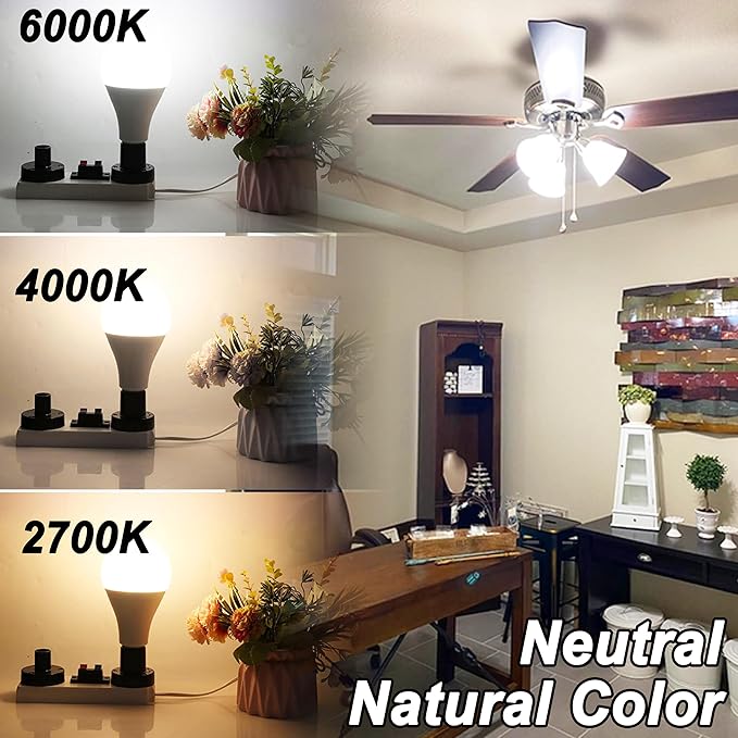 E12 A19 A60 LED Ceiling Fixture Light Bulbs 100 Watt Equivalent,Bright E12 Small Candelabra Screw Base Globe Shape LED Chandeliers Pendant Bulbs 10W 1200lm, 4000k Natural White, Non Dimmable,3Pcs - Bloomnest