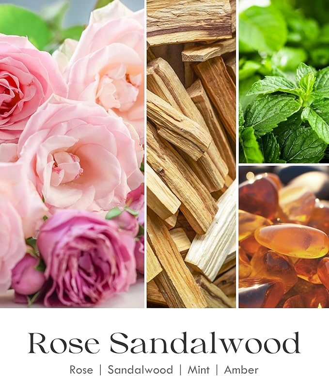 AOOVOO Rose Sandalwood Candles - 9 oz Scented Candles, Aromatherapy Candle, Soy Candle for Home Scented - Bloomnest