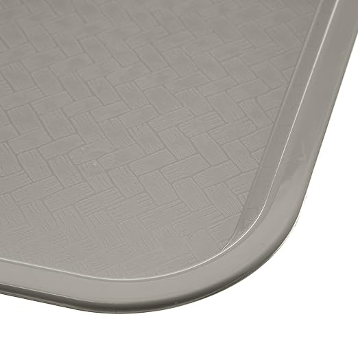 Carlisle FoodService Products Cafe Fast Food Cafeteria Tray with Patterned Surface for Cafeterias, Fast Food, And Dining Room, Plastic, 16.31 X 12.06 X 0.7 Inches, Gray, (Pack of 24) - Bloomnest