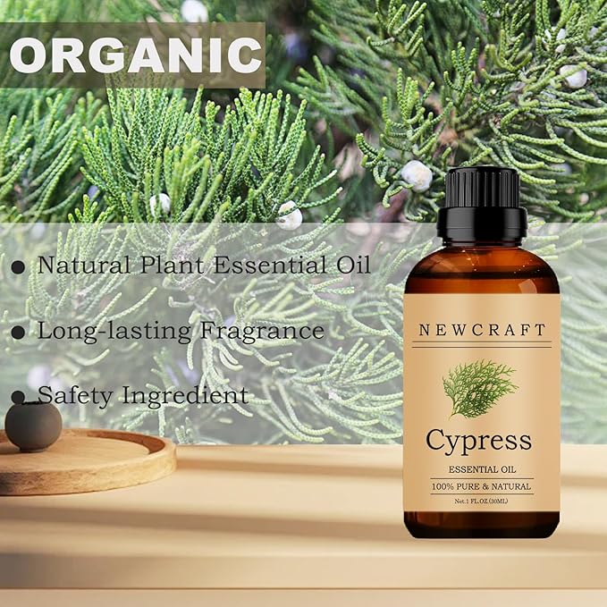 Cypress Essential Oils, 100% Pure and Natural Essential Oil for Aromatherapy Diffuser - Cypress/1 Fl Oz NewCraft
