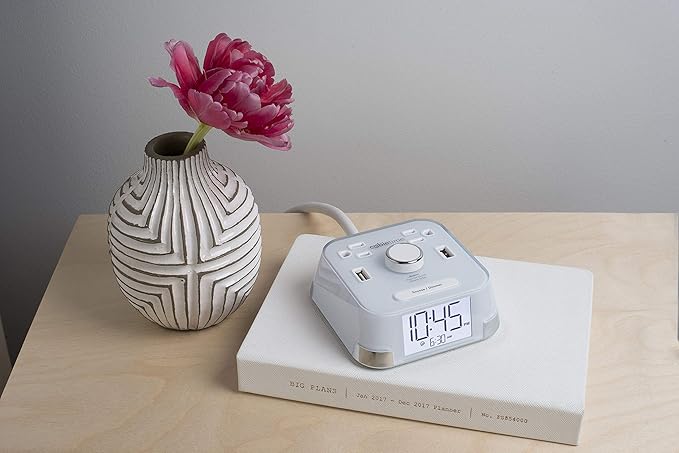 Brandstand | CubieTime White | User Friendly & Convenient Charging Alarm Clock | 1 USB-A and 1 USB-C | 2 Tamper Resistant Outlets | Safety Tested- Meets UL Standards