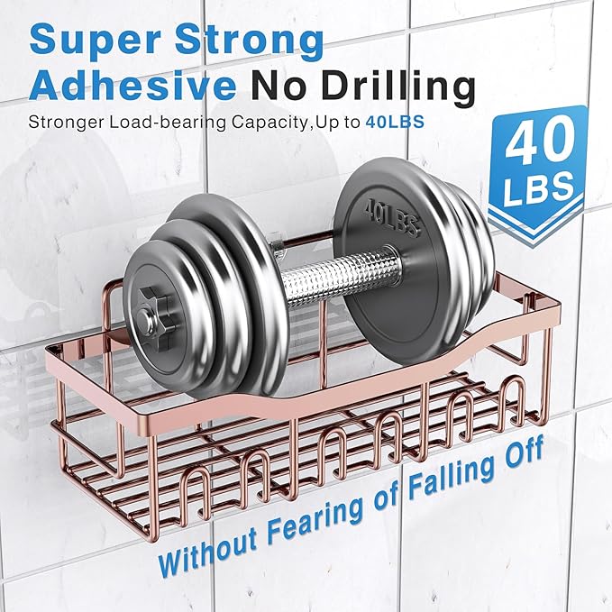 EUDELE Shower Caddy 2 Pack,Adhesive Shower Organizer for Home Decor&Kitchen Organizers,No Drilling,Rustproof Stainless Steel Bathroom Shelf Organizer - Bloomnest