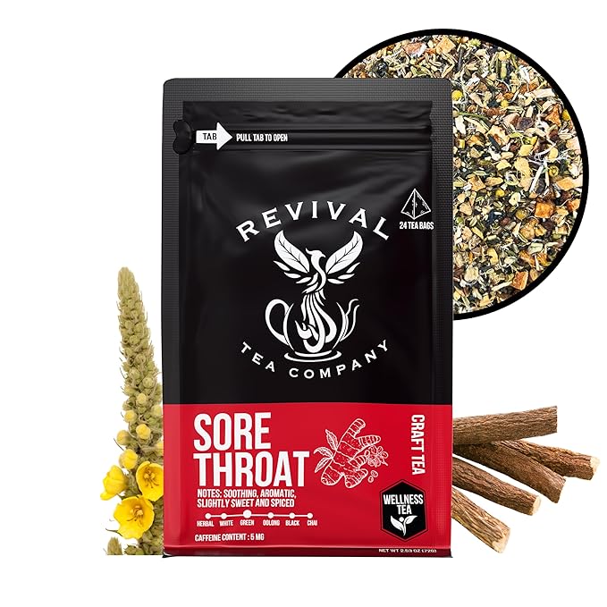 Sore Throat Tea - Wellness Tea Made with Elm Bark, Licorice Root and Marshmallow Root with Herbal and Medicinal Properties - Low Caffeine - Loose Leaf 4 Ounces - Bloomnest