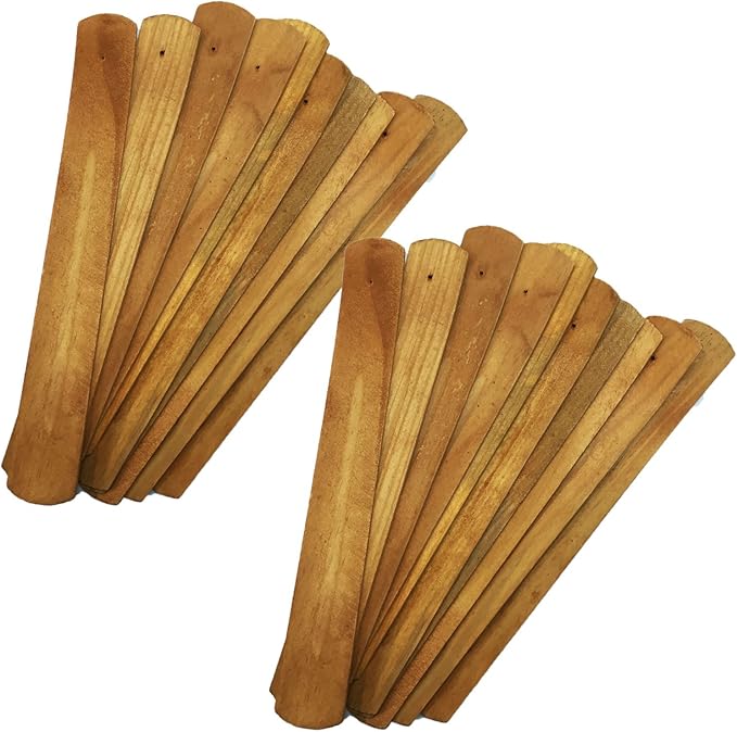 TRENDBOX 20pcs Handmade Plain Wood Wooden Incense Stick Holder Burner Ash Catcher Natural Design Buddhist