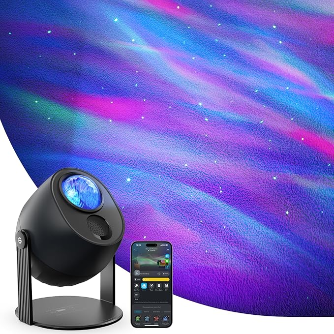 Govee Star Light Projector with 3 Aurora Flowing Effects, Star Projector Works with Matter, Alexa and Google Assistant, 16 Million Colors, 52 Scene Modes, Night Light Projector, Without Plug - Bloomnest