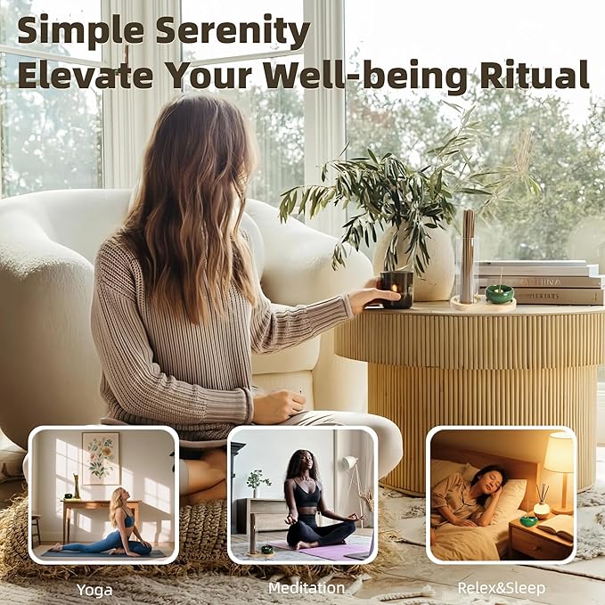 Incense Holder, 2-1Design, for Incense-Sticks,Cones,Ceramic Burner Bowl,for Zen Meditation,Yoga Desktop Decor,with Lotus Stand,Office,Home,Feng Shui & Spiritual Gifts(Natural) - Bloomnest