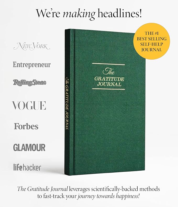 The Original Gratitude Journal for Men 2026 & Women Uplifting Quotes & Prompts for Happiness & Positive Mindset - Daily Journal for Affirmation, Reflection & Mindfulness - Premium Green Cover - Bloomnest