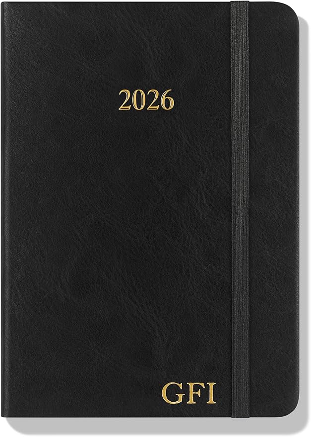 Wykeham's Executive 2026 Daily Journal Planner – US Public Holidays & Format – Customization Available (Personalized Black, 6"×4.5") - Bloomnest