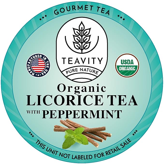 Organic Licorice Mint Tea Pods for Keurig - Natural Decaf Peppermint Tea by Teavity (36 Tea Pods) - Bloomnest