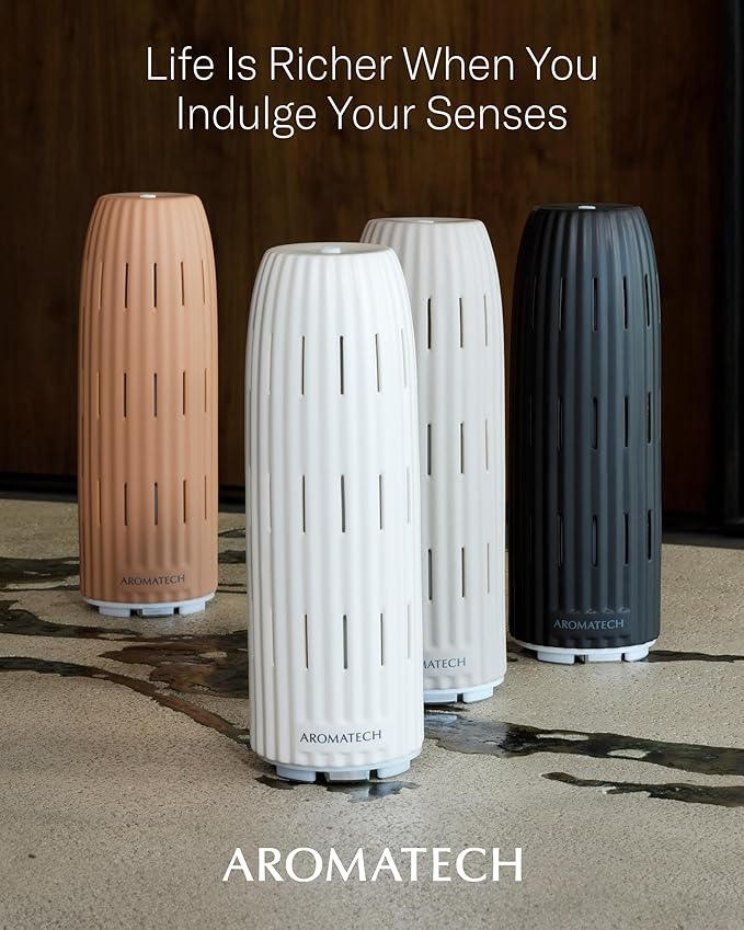 AromaTech Ambience Scent Diffuser for Essential Oil Blends & Fragrances – Waterless Scent Machine w/Bluetooth for Home, Bathroom Boutiques, Hotel, Spa – Charcoal - Bloomnest