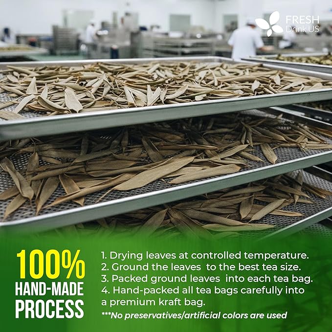 FreshDrinkUS, Premium Bamboo Leaf Tea Bags | 40 Count | Naturally Light & Refreshing Caffeine-Free Herbal Tea – From 100% Natural Bamboo Leaves. Sugar-Free. Vegan - Bloomnest