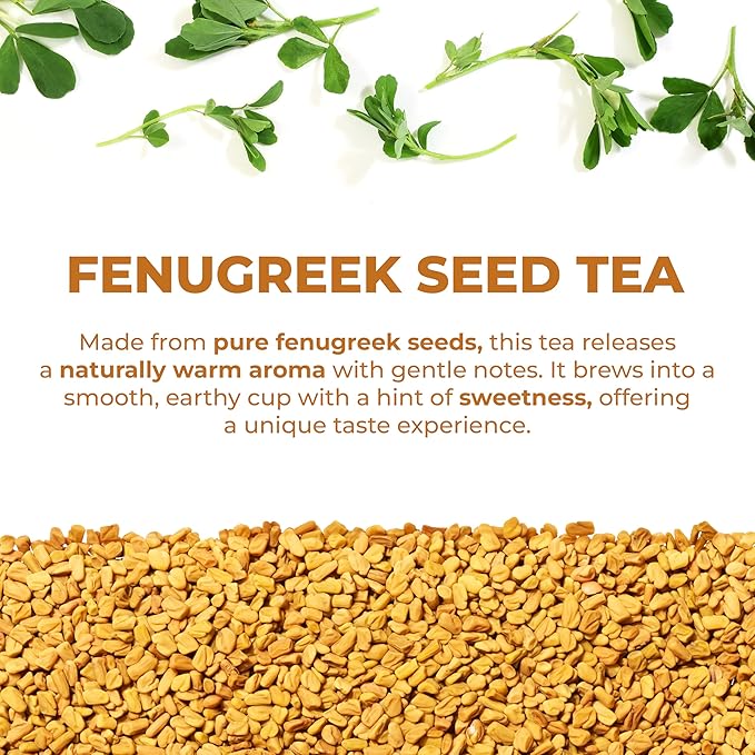 LeafLea 80 Premium Fenugreek Tea Bags, Natural Fenugreek Seed for Toasty Flavor & Sweet Aroma, Fenogreco Tea with Gentle Warmth, Caffeine-Free, Sugar-Free, Vegan, Individually Wrapped for Freshness - Bloomnest