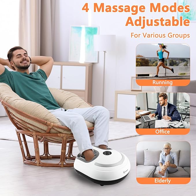 Foot Massager with Heat Shiatsu Foot Massager with Remote Deep Relief for Tired Muscles Electric Feet Massage Machine for Home and Office Gifts for Mom Dad White - Bloomnest
