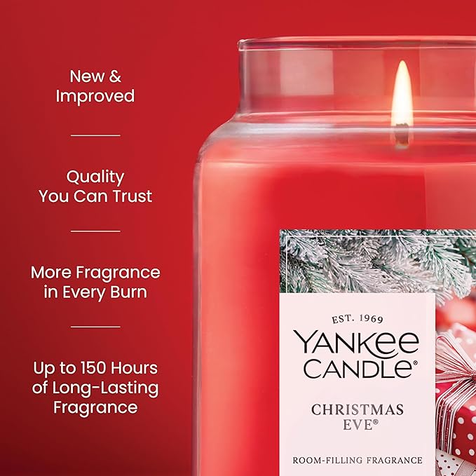 Yankee Candle Christmas Eve Scented Candle, 22oz Large Jar with up to 150 Hour Burn Time, Giftable, Holidays - Bloomnest