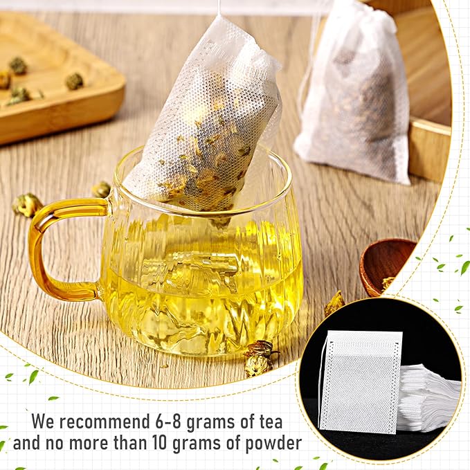 1000 Pcs Disposable Tea Bags Bulk for Loose Leaf Tea Drawstring Empty Coffee Sachets Filter Infuser Strainers for Coffee Spice Herbs(2 x 2.76 inches) - Bloomnest