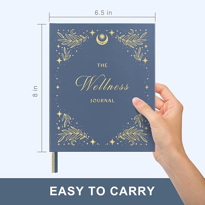 And Per Se Wellness Journal, Daily Journal for Personal Mental Health, Sleep & Diet Tracking, Self Care Reflection for Women & Men (Stardust Blue) - Bloomnest