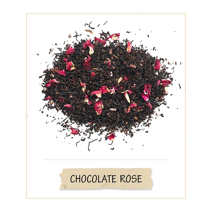 BREWIX, Chocolate Rose Loose Black Tea, (50+ Cups, 3.53oz/100g) | Valentine's | Dessert tea - Bloomnest
