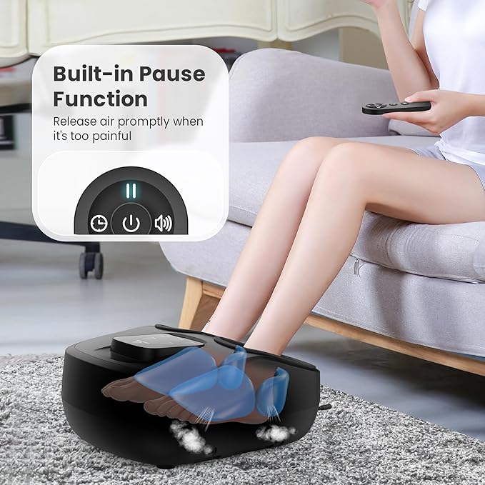 COMFIER Shiatsu Foot Massager with Heat,Kneading, Compression, Massage Machine for Plantar Fasciitis Neuropathy, Remote Control,Heated Foot Warmer, Gifts for Men,Women,Size 13 - Bloomnest