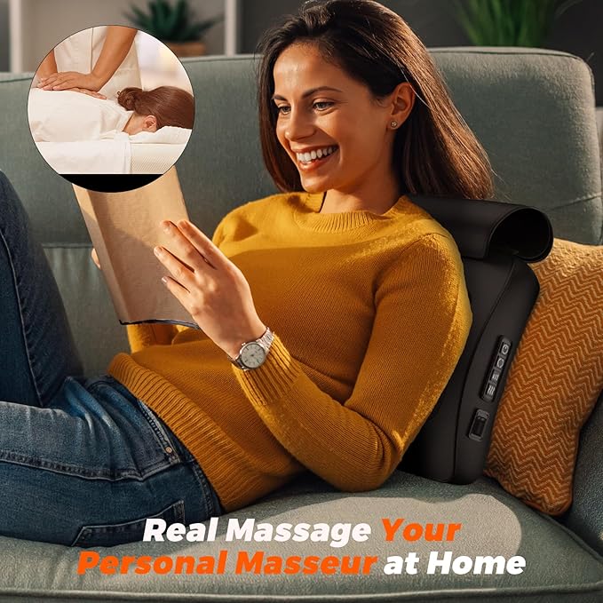 Back Massager with Heat - Shiatsu Back Massager for Pain Relief Deep Tissue - Electric 4D Massage Pillow for Shoulder, Back, Legs, Foot, Gift for Women Men Mother's Day Father's Day - Bloomnest