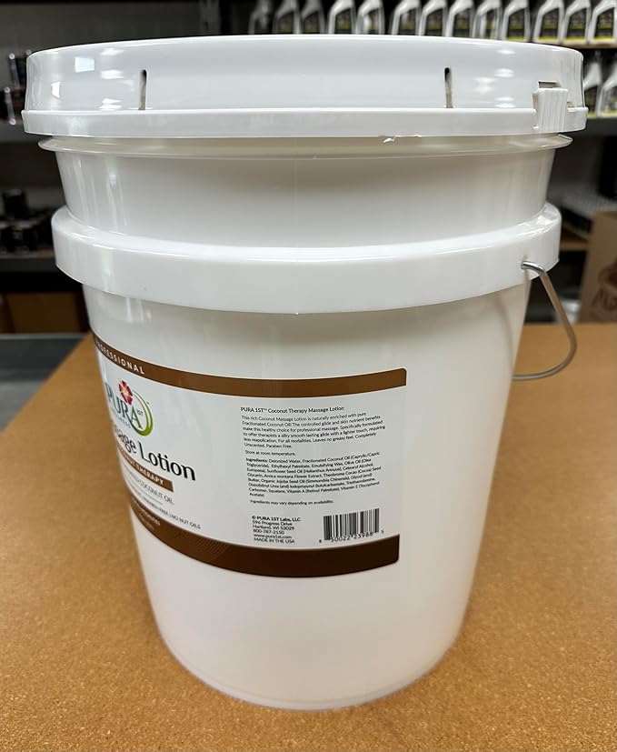Coconut Therapy 5 Gallon Massage Lotion, Professional Deep Tissue, Natural Ingredients, Wellness Vitamin, Hydrating, Unscented for Physical Recovery, Muscle Relief, Non-Greasy - Bloomnest