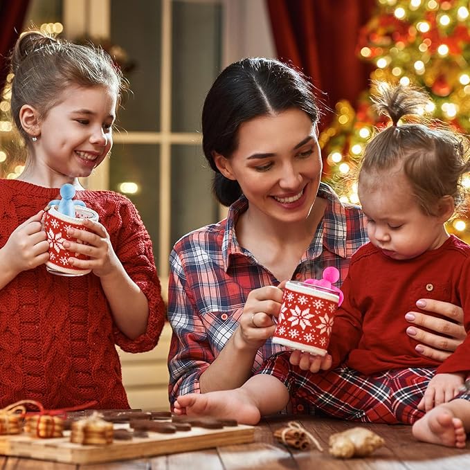 Hicarer 2 Pieces Tea Infuser for Loose Tea Cute Fine Mesh Tea Strainer Stainless Steel Tea Filter Ball Tea Diffuser Steeper for Teacups Teapots (Blue,Rose Red)