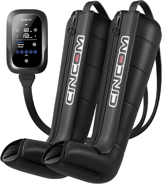 CINCOM Leg Massager Recovery System, Cordless Air Compression Boots for Circulation, Pro Sequential Compression Device for Athlete Fast Recovery - Bloomnest