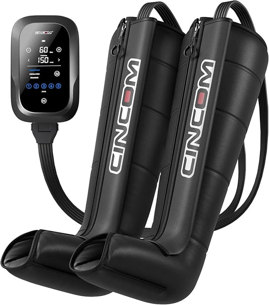 CINCOM Leg Massager Recovery System, Cordless Air Compression Boots for Circulation, Pro Sequential Compression Device for Athlete Fast Recovery - Bloomnest