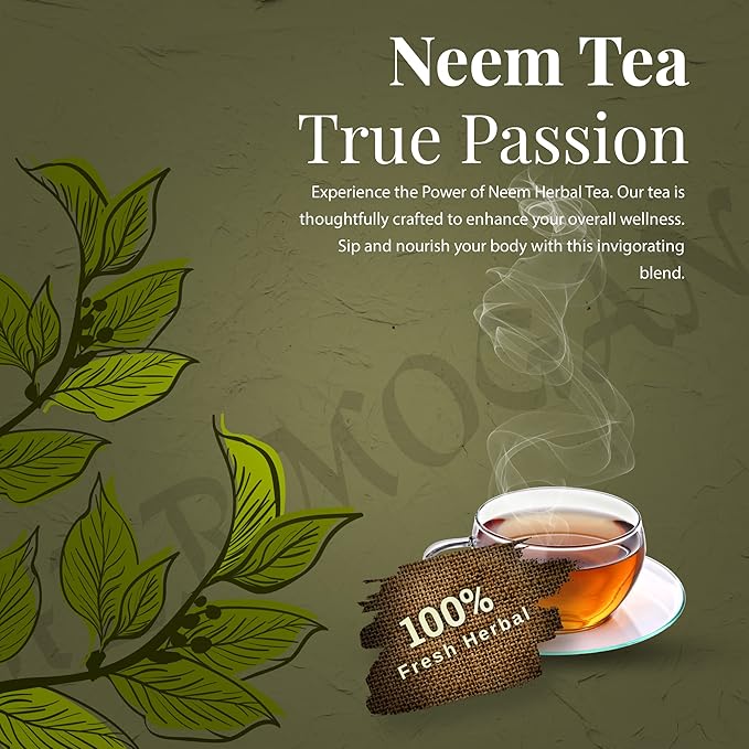 HERBOGANIC Neem Herbal Tea - Digestion Support and Immune Boost | Refreshing and Delicious Blend | Natural Ingredients | 20 Tea Bags - Bloomnest