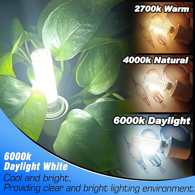 E17 LED Light Bulb 10 Watt Equivalent 100W 6000K Daylight White 1000lm 120V E17 Intermediate Base LED Bulb for Desk Lamp,Ceiling Fan Lights, Headboard Reading Lights, Non-Dimmable, 3 Pack - Bloomnest