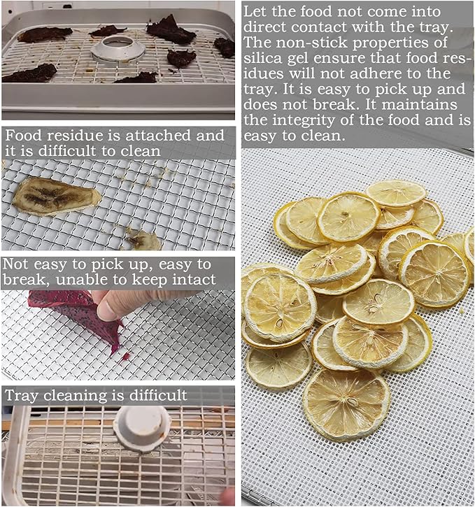 Mesh Dehydrator Sheets for COSORI - by Kispog- 10pcs/stes Silicone Drying Sheets 12x13 inch Compatible with Magic Mill Ivation Chefman ChefWave - Bloomnest