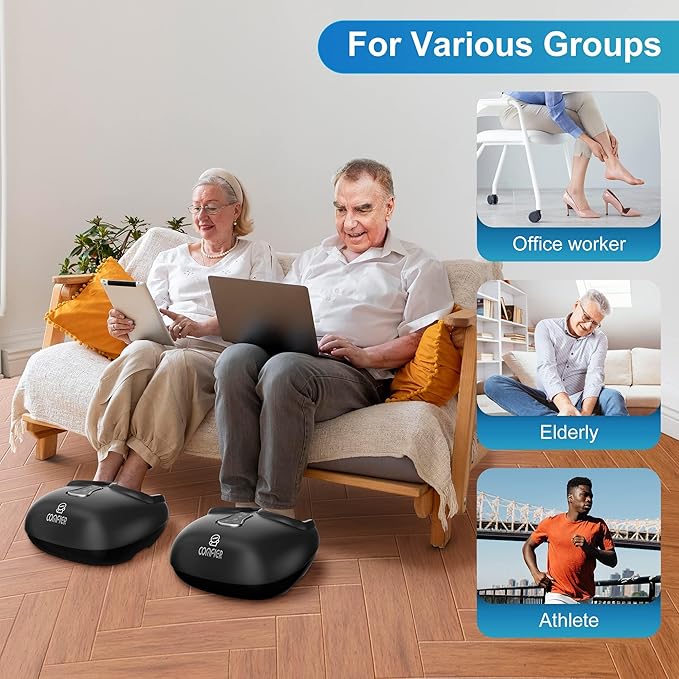 COMFIER Shiatsu Foot Massager Machine,Feet Massager for Plantar Fasciitis,Neuropathy Pain with Heat, Vibration,Rolling Compression,Gifts for Men,Women, Fits Size up to 13IN, Multiple Modes - Bloomnest