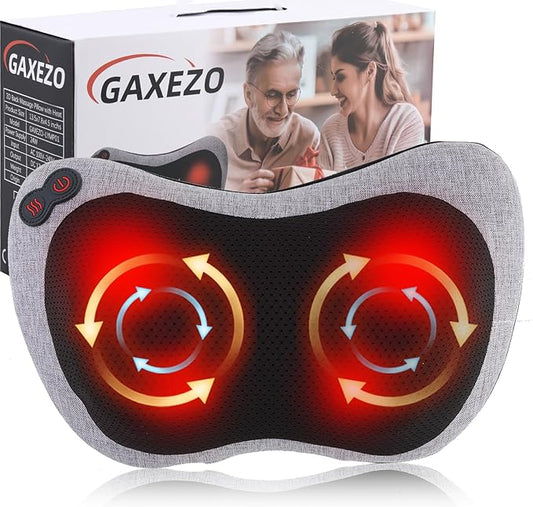 Massage Pillow, Neck and Back Massager with Heat, Shiatsu Massage Pillow for for Back, Shoulder, Leg, Foot, Gift for Men Women Mom Dad, Stress Relax at Home Office and Car - Bloomnest