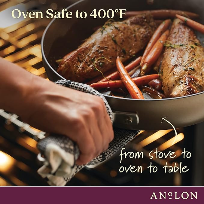 Anolon Advanced Home Hard-Anodized Nonstick Open Stock Cookware (8.5 Qt. Wide Stockpot, Bronze) - Bloomnest