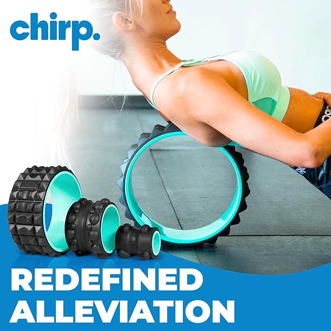 Chirp Wheel XR 3P Massage Roller Set - 10” Acupressure, 6” Knot-Kneading Thumb, 4” Neck & Headache Tension Relief, High Density Foam Massage Rollers for Back & Neck Pain, 500lbs Capacity, Mint - Bloomnest