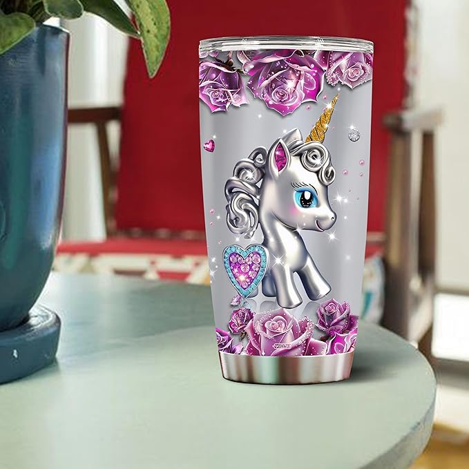 Personalized Unicorn Gifts for Adult Women Insulated Stainless Steel Tumbler Mug Cup Water Bottle Unique Gift for Mom Wife Daughter Funny Unicorns Christmas Birthday Mother's Day Valentine - Bloomnest