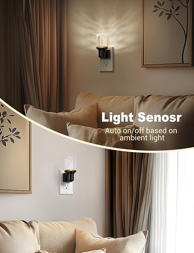 JandCase LED Night Light, Dimmable Night Lights Plug into Wall, Modern Nightlight with Auto On Off Light Sensor, 5000K Daylight White Night Light 0-100LM Brightness for Bathroom Hallway Bedroom Decor - Bloomnest