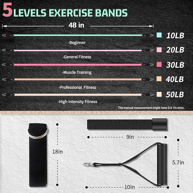 VEICK Resistance Bands, Exercise Bands, Workout Bands, Resistance Bands for Working Out with Handles for Men and Women, Exercising Bands for Fitness Weights Work Out at Home - Bloomnest