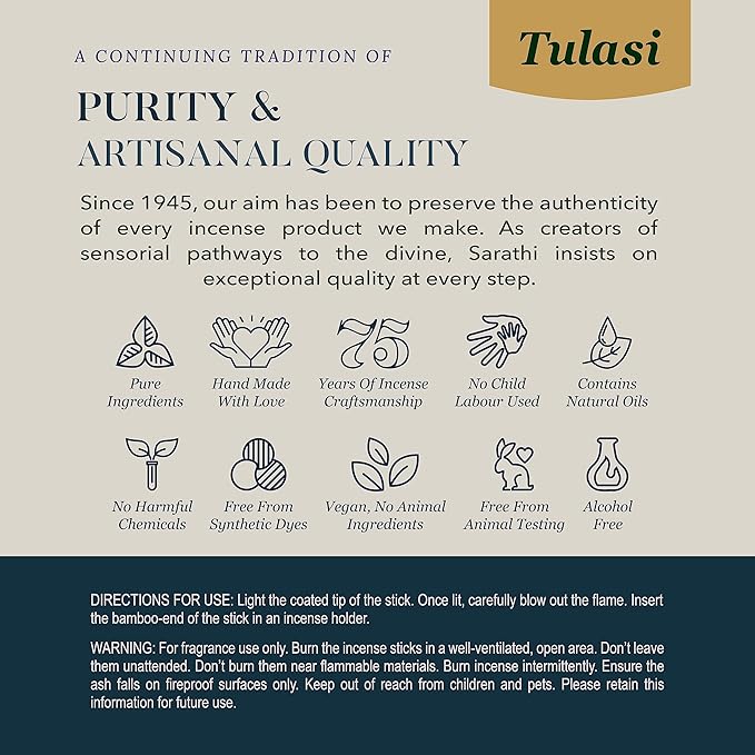 Tulasi Herbal Masala Incense Sticks Assorted/Variety Pack – 120 Hand Rolled Sticks, 6 Natural Scents | Sandalwood, Lavender, Patchouli, Palo Santo, White Sage | Aromatherapy Tulasi