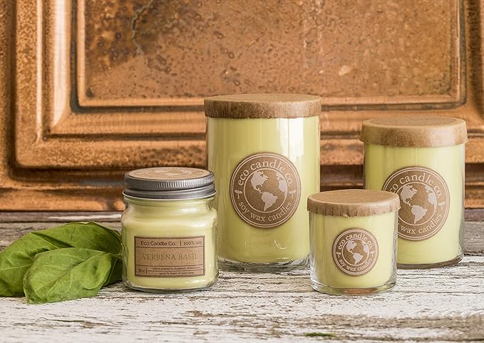 ECO CANDLE CO. Recycled Candle, Bourbon Vanilla, 18 oz. Double Wick - Scents of Bourbon, Vanilla, Tonka Bean, Cedarwood, & Cardamom - 100% Soy Wax, No Lead, Kraft Paper Label & Lid, Hand Poured - Bloomnest
